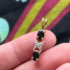 Ross Simons Sapphire Gold Plated 925 Sterling Silver Bar Pendant